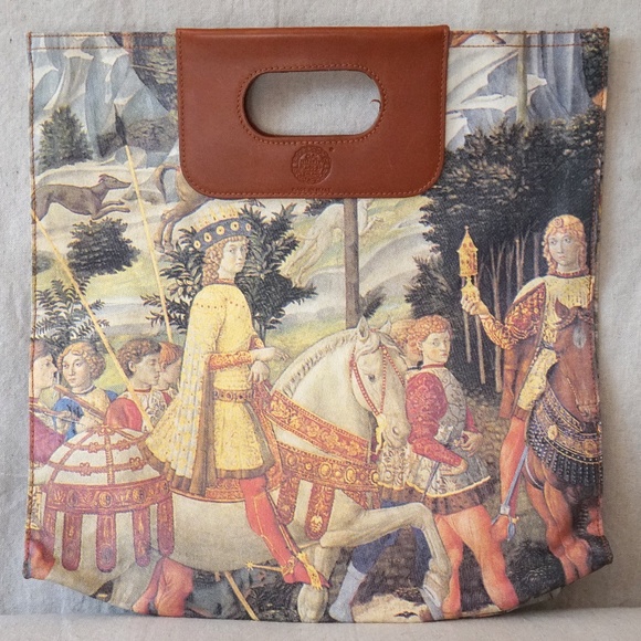 Manifattura di Signa Waxed Cotton Renaissance Print Tote - Picture 1 of 16